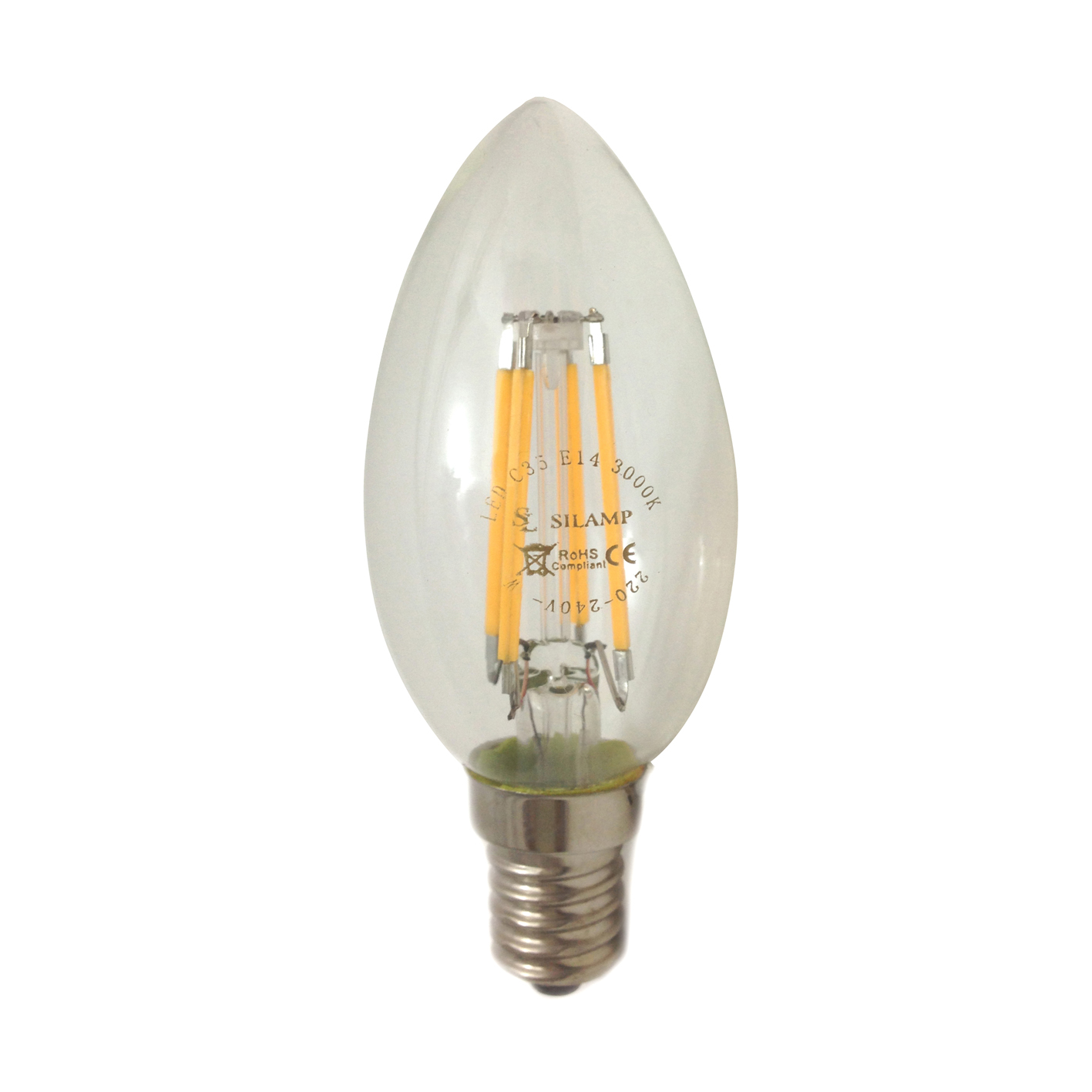 Lampadina LED filamento candela opaca E14 6W 810lm 320° luce